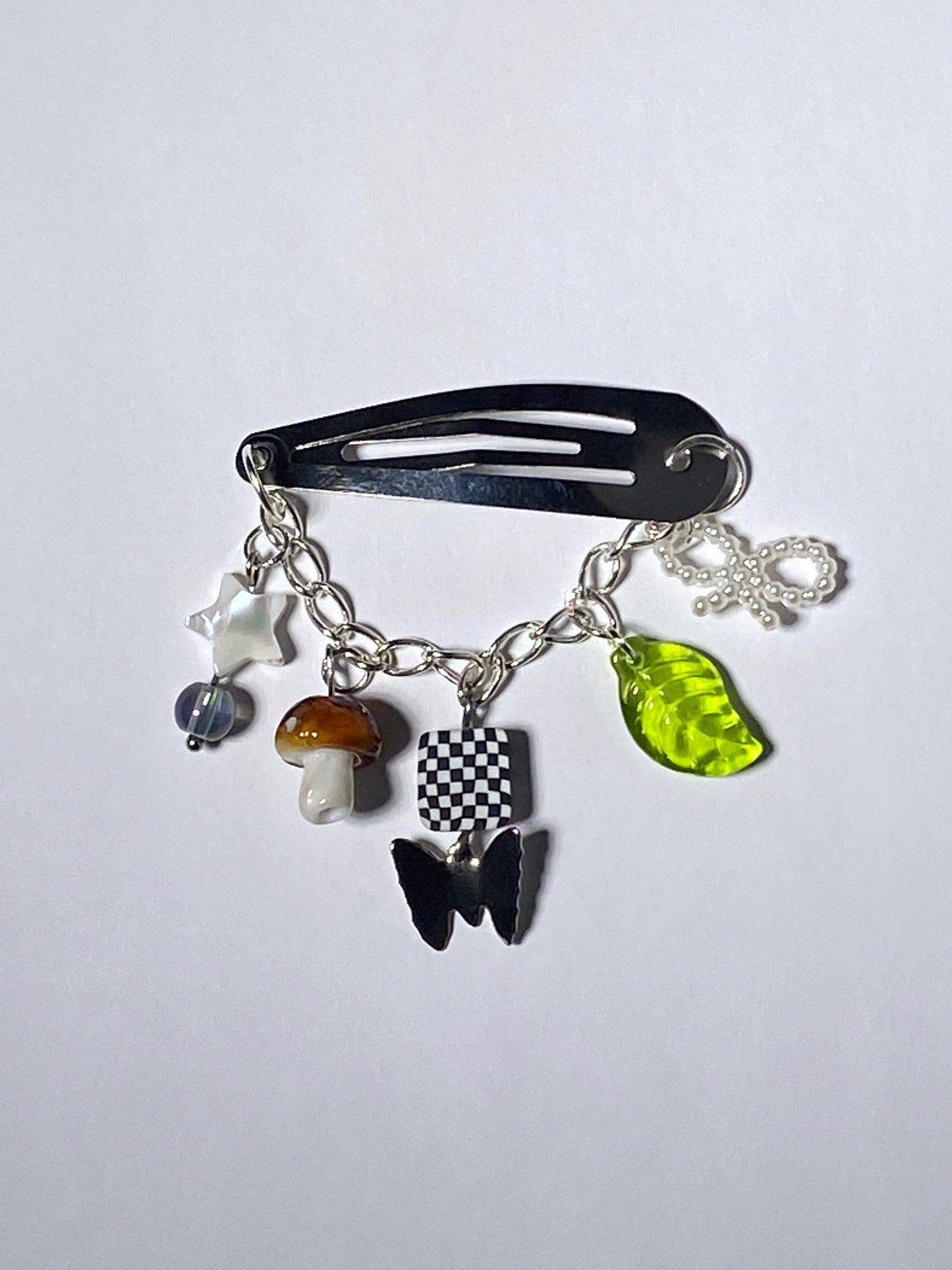 Checkered Butterfly Snap Hair Clip
